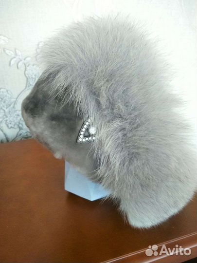 Шапка женская мутон+песец