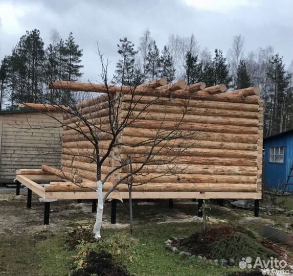 Сруб баньки из бревна 6х4+2, с доставкой