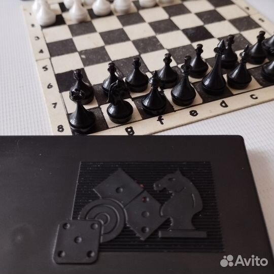 Дорожный набор ссср.Шахматы, шашки,домино