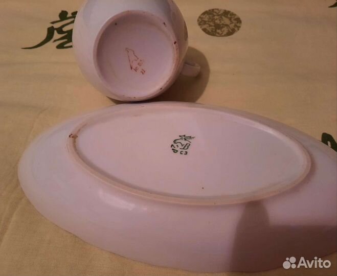 Фарфоровый чайный набор, молочник,селедочница