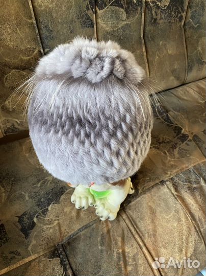 Шапка новая вязаная из кролика «рекс»