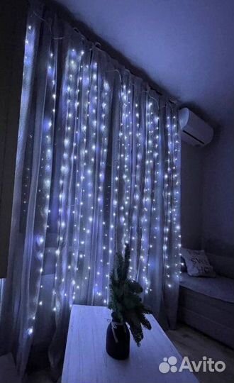 Гирлянда занавес штора 1.8х1.8