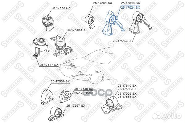 25-17024-SX подушка двс задняя Mitsubishi Lanc