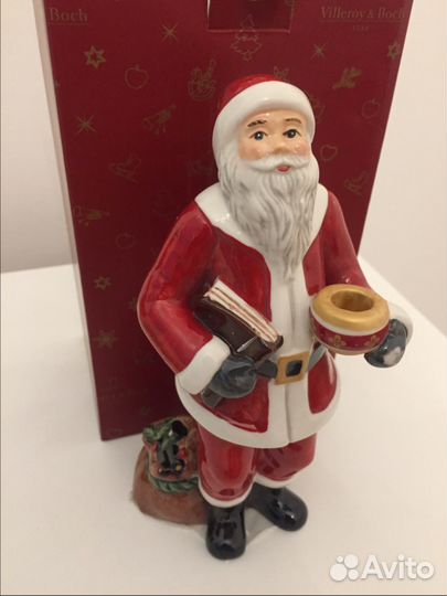 Фарфор Villeroy & Boch, подсвечник Санта со свечой