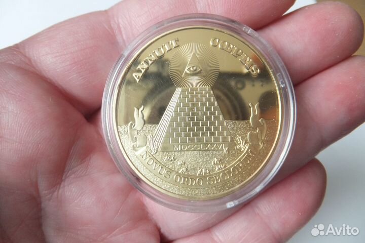 Монета-сувенир Масон Пирамида Novus Ordo Seclorum