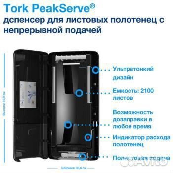 Диспенсер для бумажных полотенец tork (H5) черный