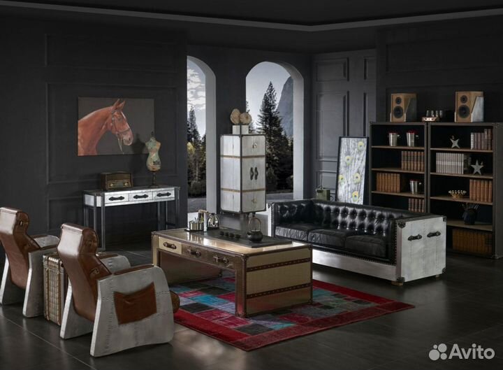 Кресло кожаное лофт