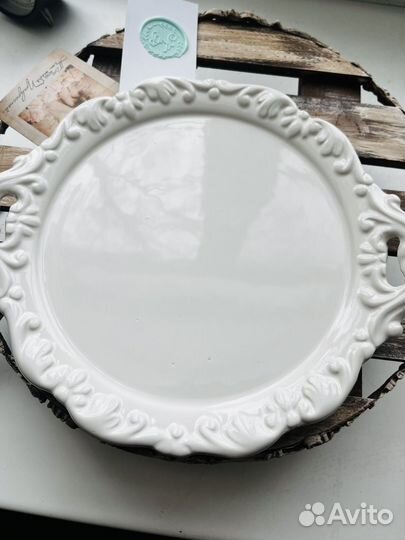 Блюдо керамическое с крышкой для подачи винтажное