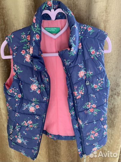 Жилет для девочки с толстовкой