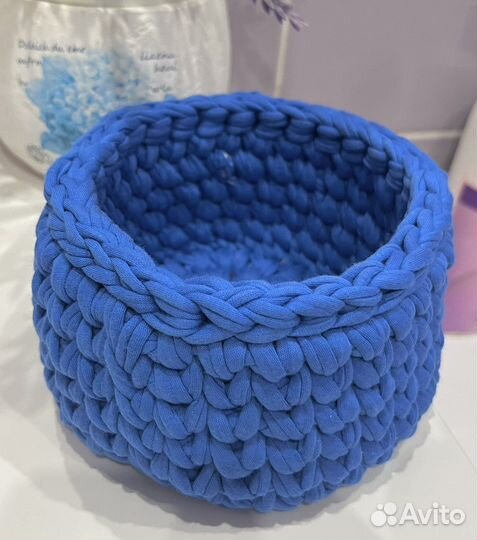 Корзинка из трикотажной пряжи