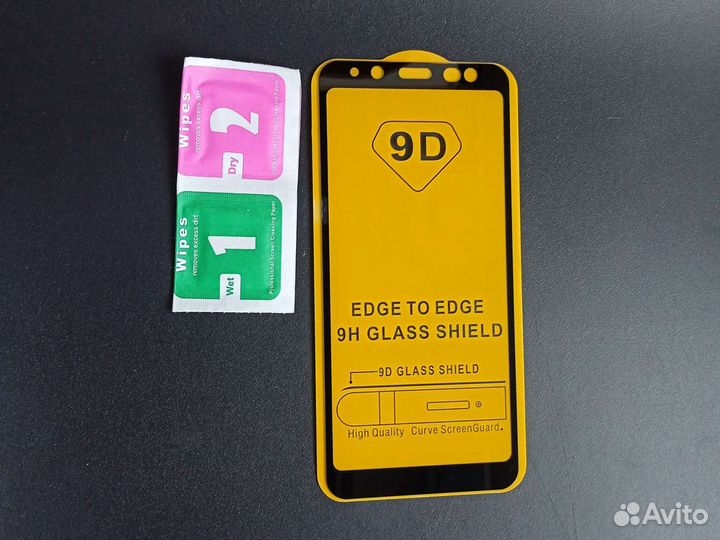 Защитное стекло на Samsung A6 2018 Чёрное