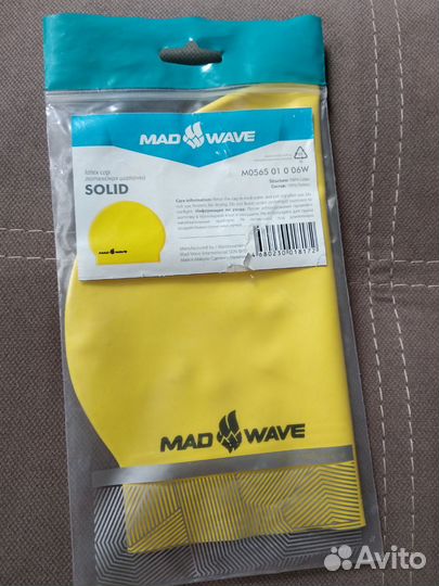 Шапочка для плавания mad wave