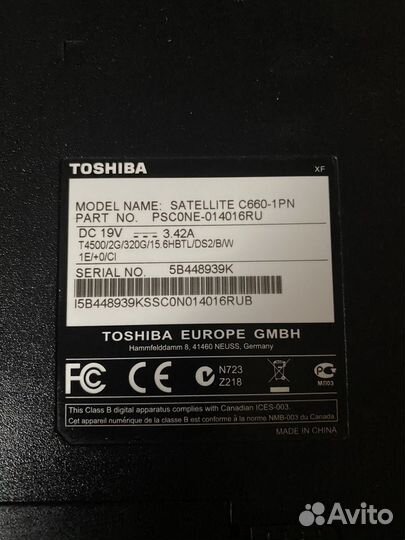 Ноутбук toshiba satellite c660