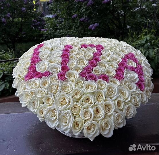 Розы в корзине 101 201 501