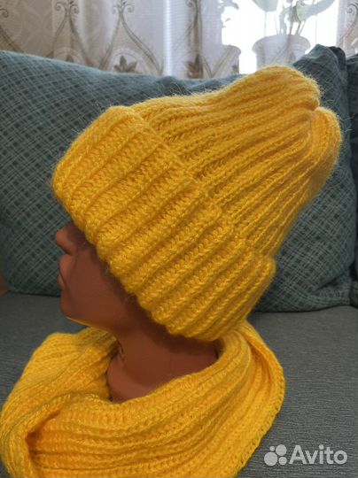 Женский набор шапка+снуд+варежки