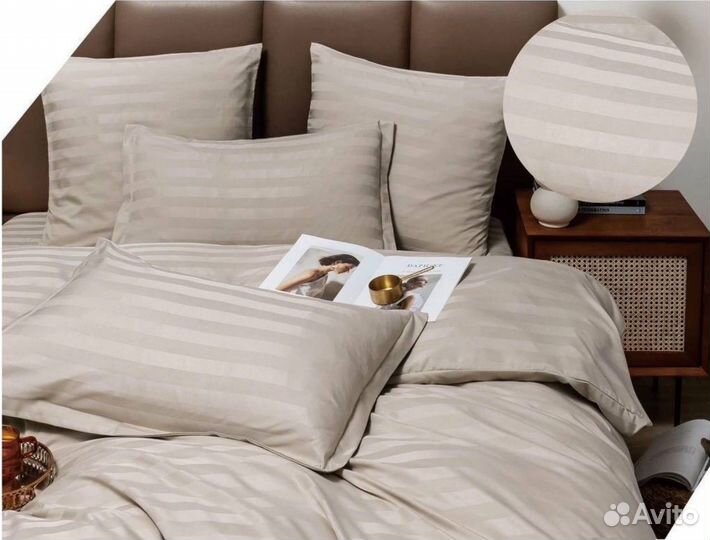Постельное белье Boris, страйп-сатин, евро