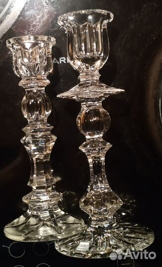 Хрустальный подсвечник Пара разноразмерная