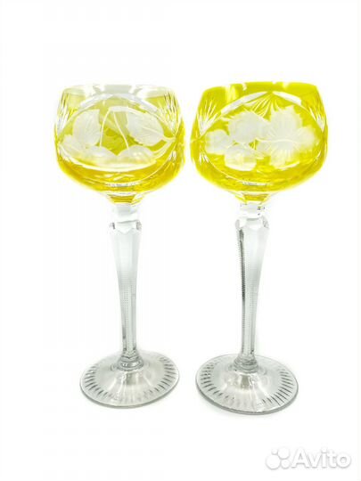 Фужеры желтый хрусталь Германия