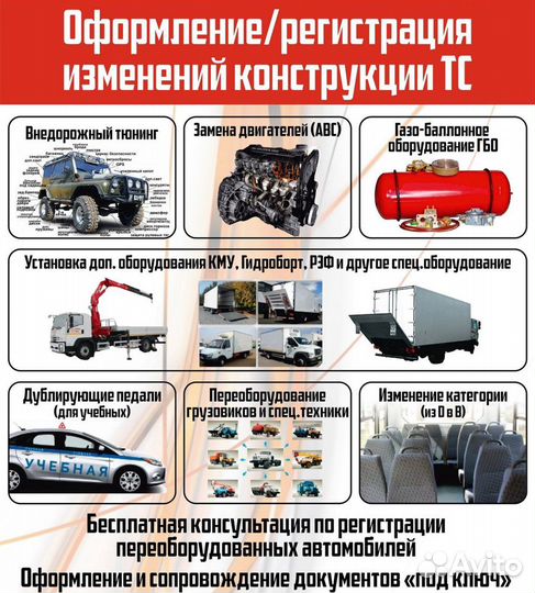 Регистрация изменений конструкции тс