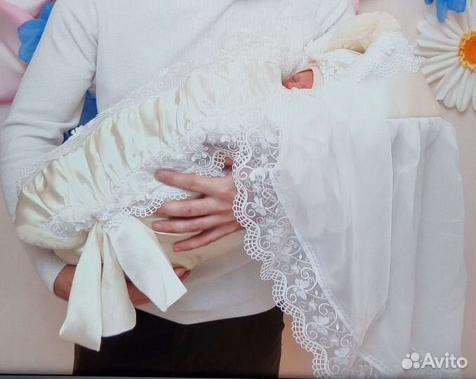 Теплый конверт(одеяло) на выписку овчина