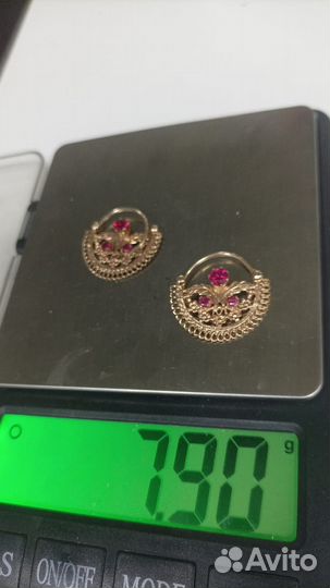 Золотые серьги восточный стиль новые 585 проба