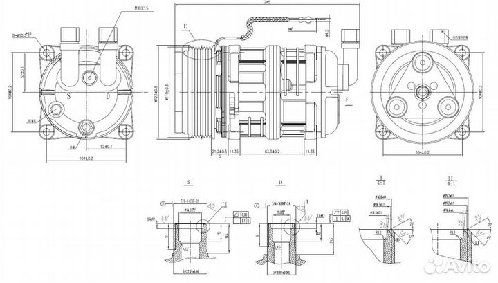 Компрессор TM15 PV8 12V