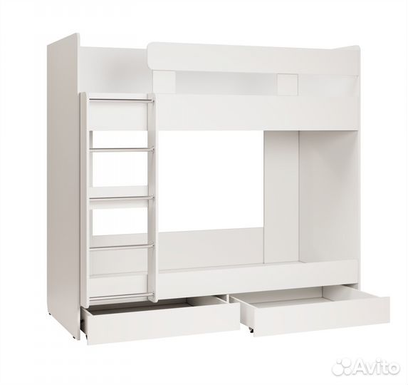 Кровать 2-х ярусная белая подростковая