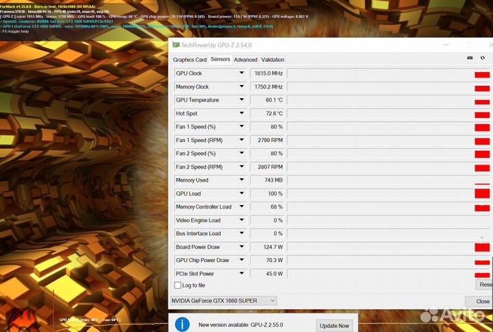 Видеокарта 1660 super 6GB версия с подсветкой
