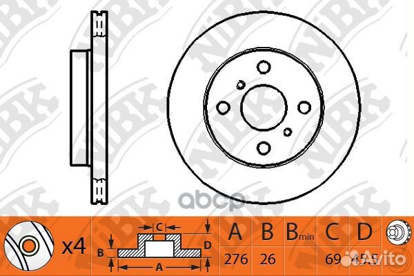 Диск тормозной mitsubishi galant VI 9604/lancer 03