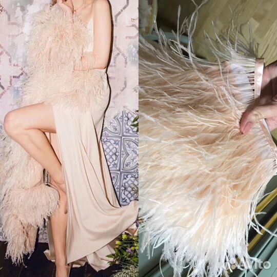 Страусиные перья цвет пудры