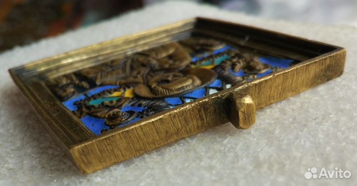 Старинная икона, Николай Чудотворец, 19 в., 6 эмал