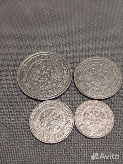 Набор монет ри 5,3,2,1 копейки медь