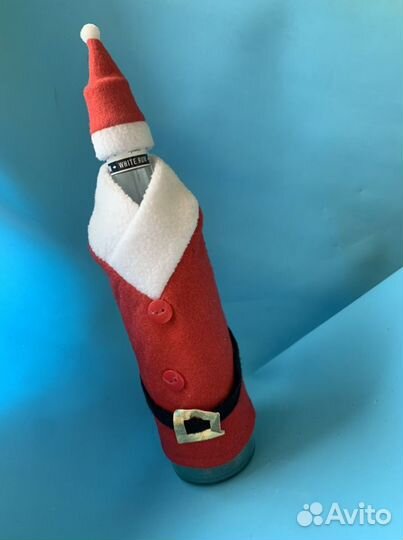 Костюм для бутылки новогодний, одежда Деда Мороза