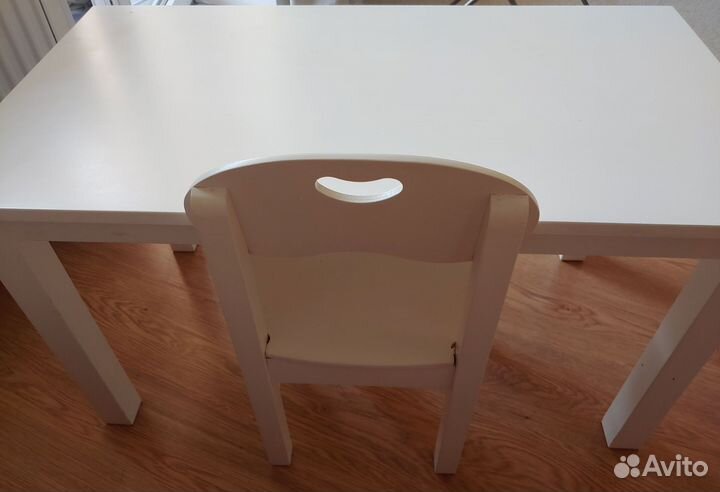 Стол и стул детский белый