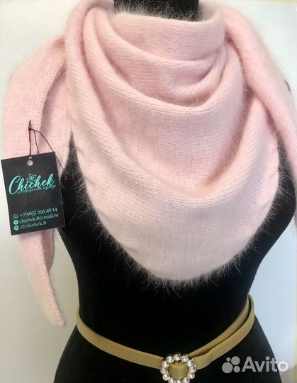 Комлект вязаный шапка +бактус