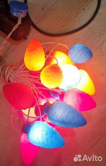 Елочная гирлянда СССР. Шишки. Рабочая