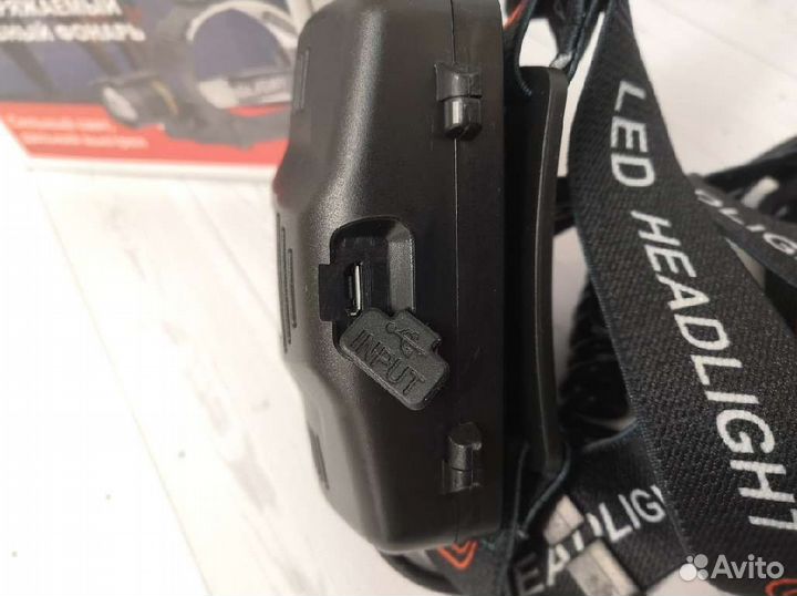 Налобный фонарь, очень мощный, 2 * 18650