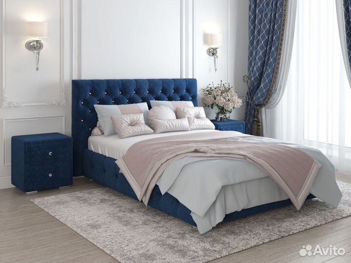 Кровать интерьерная, велюр, Мирабель