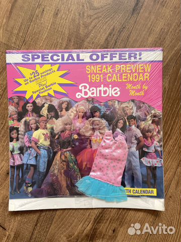 Календарь перекидной Barbie Барби 1991-1992 гг