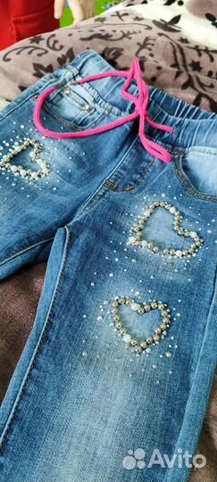 Джинсы для девочки новые 98-104