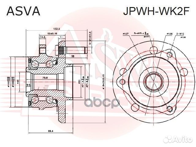 Ступица передняя jpwh-WK2F asva