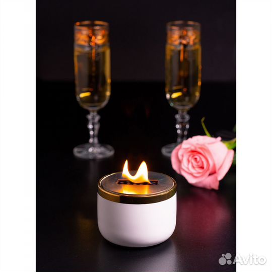 Биокамин настольный с накладками FlyFire, белый