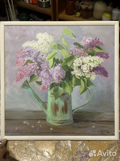 Картина маслом на холсте сирень