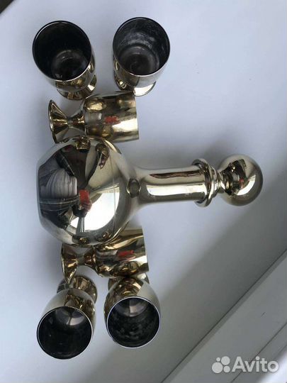 Стеклянный набор из 6 рюмок и графина