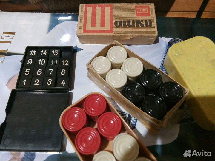 Шашки и пятнашки, карболит, СССР, 60-е