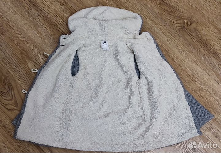 Вязаное пальто для девочки 104 110