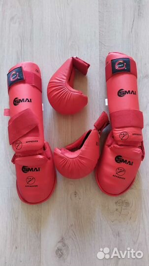 Защита голени и перчатки детские каратэ