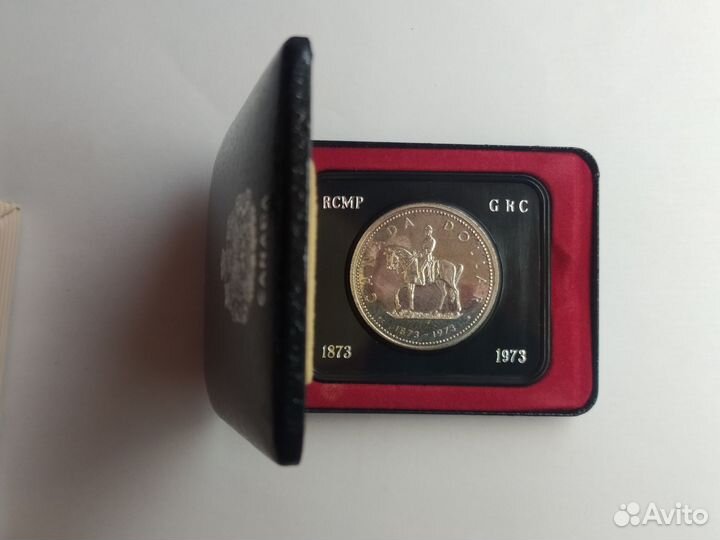 Канада 1 доллар 1973 серебро в футляре UNC