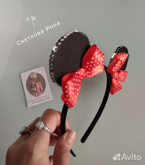 Ободок для волос ушки Минни Маус