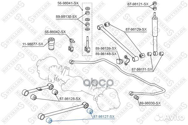 87-98127-SX сайлентблок зад. продол. рычага ниж